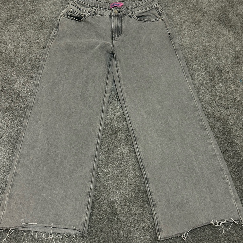 Edikted Gray baggy wide Jeans
